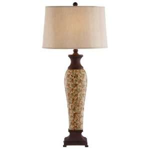  42 inch Golden Dark Coffee Ceramic Table Lamp with Oval 