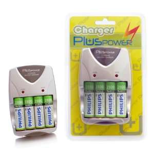   NiMH Rechargeable AA Batteries 2100mAh 4PK, with AA/AAA Charger