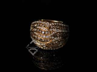 Damiani 18K YG Brown White Micro Pave Diamond Ring  