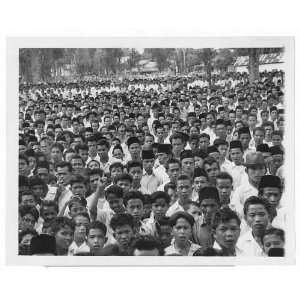   Crowd,Indonesians,Rebel Rally,Batu Sankar,Sumatra,1958