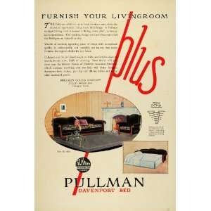  1925 Ad Pullman Davenport Bed Household Living Room Furniture 
