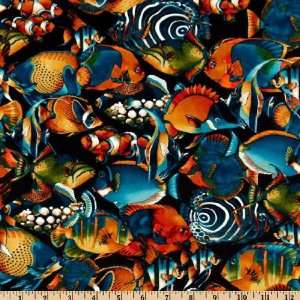  45 Wide Aquatica Fish Earth Fabric By The Yard Arts 