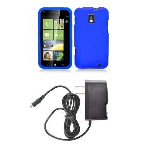  Samsung Focus S (AT&T) Premium Combo Pack   Blue Silicone Soft 