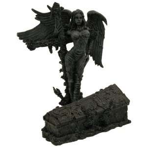  Death Angel Statue Halloween Decor Coffin Black Metal 