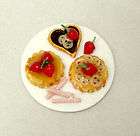 Dollhouse Miniature Handcraft Platter Fancy Fruit Tarts