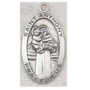  St. Anthony Medal with 24 Rhodium Chain in Gift Box, Patron Saint 