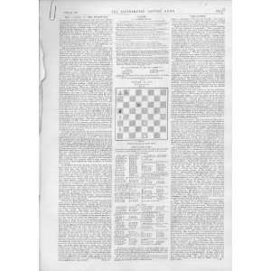  7 Chess Problems & Games Antique Print 1890