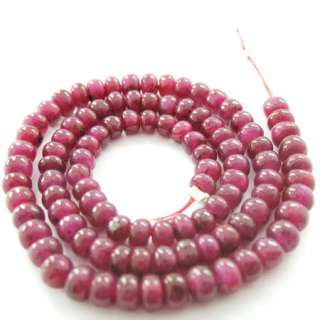 Nature Ruby Gems 3.44X2.07mm 95beads Smooth Roundelle  