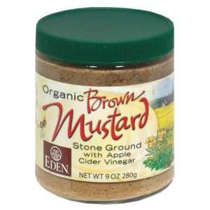  Edensoy, Stone Ground Mustard, Glass, 9.00 OZ (Pack of 12 