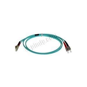  10Gb Aqua Fiber Optic Cable, LC to ST, Multimode Duplex 