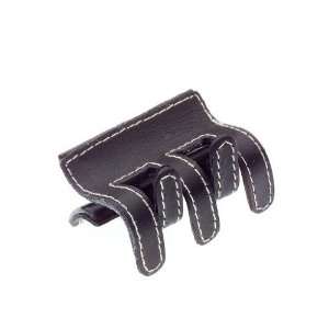   Leather And Sewn Stitching Decorates This Traditional Hair Claw