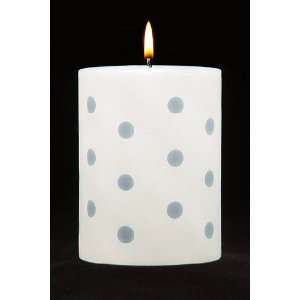  Dots   3x4 Decorative Pillar Candle Printed Periwinkle 