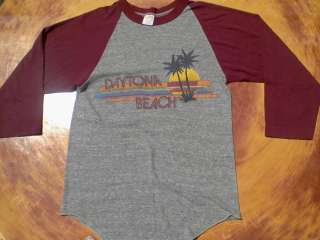 vintage rayon raglan daytona beach t shirt  
