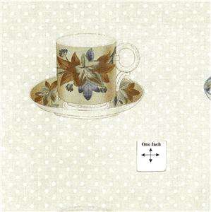   Delectables Collection Cotton Fabric Teacups Holly Halderman Per Row