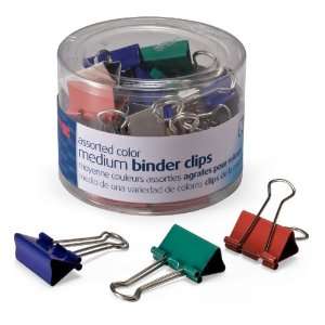  OfficemateOIC Medium Binder Clips, Assorted Colors, 24 Clips 