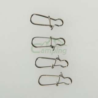 100PCS LOCK SNAP SWIVEL SOLID RINGS Fishing Connector #2  