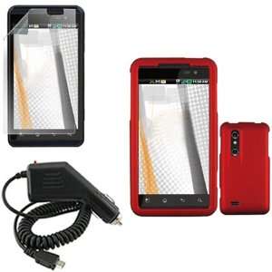 iNcido Brand LG Thrill 4G P925 Combo Rubber Red Protective Case 