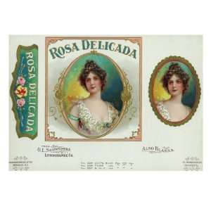  Rosa Delicada Brand Cigar Box Label Premium Poster Print 