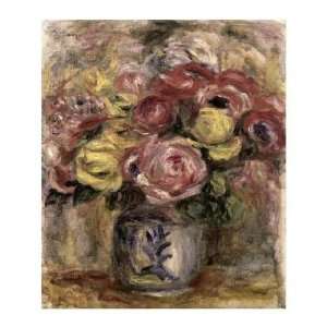  Flowers in a Blue and White Vase Pierre Auguste Renoir 