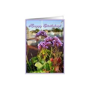  Happy Birthday Purple statice flowers Card Health 