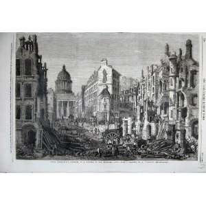  1860 Paris Demolitions Quartier Latin Buildings Ruins 