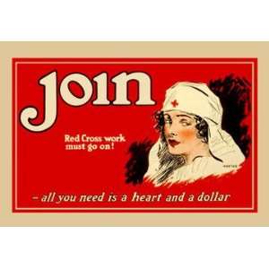  Join   Red Cross Work Must Go On 20x30 poster