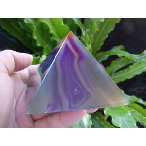    A9202 Gemqz Banded Purple Agate Pyramid Large  