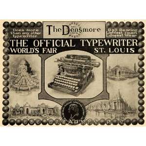 1904 Ad Densmore Typewriter St. Louis Worlds Fair   Original Print Ad