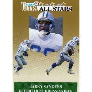  1991 Ultra AllStars #1 Barry Sanders   Detroit Lions 