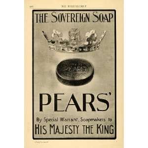  1902 Ad Pears Soap Royalty Crown King Majesty Hygiene 
