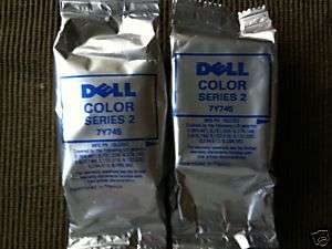 Genuine Dell Series 2 7Y745 Color Ink Cartridge 2 Pack 636267207458 