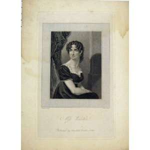    1845 Antique Print Portrait Miss Walstein John Bell