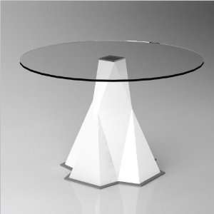  Diamond Sofa Arctic 24 Round Glass Top End Table in White 