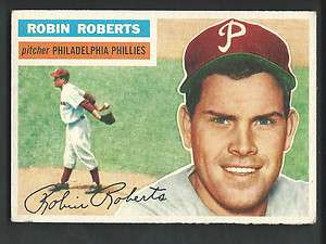 Robin Roberts 1956 Topps Card #180; EX; Philadelphia Phillies  