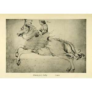  1932 Print Jacopo Bellini Bellerophon Pegasus Winged Horse 