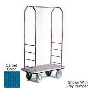  Easy Mover Bellman Cart Stainless, Blue Carpet, Black 