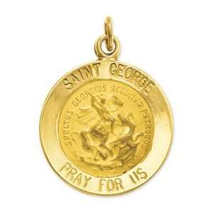   IceCarats Designer Jewelry Gift 14K Saint George Medal Charm Jewelry