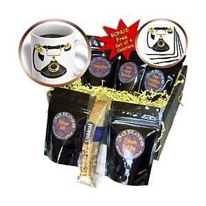 Florene Vintage   Black n Gold Rotary Phone   Coffee Gift Baskets 