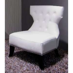  Abbyson Bari White Leather Club Chair   Off White