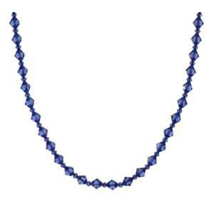  Sterling Silver Swarovski Elements 8mm and 4mm Sapphire 