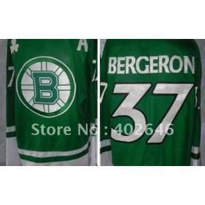  bruins #37 patrice bergeron green jersey hockey jerseys 
