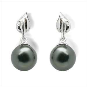  18K white gold Dew Drop Black Tahitian cultured pearl and 