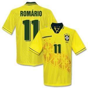  95 96 Brazil Home Jersey + Romario 11