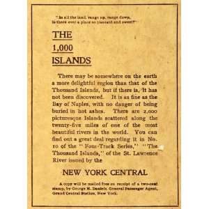  1905 Ad New York Grand Central Station Thousand Islands 