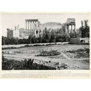com 1923 Print Temples Bacchus Jupiter Baal Roman Acropolis Basilica 