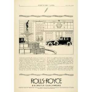  1927 Ad Antique Rolls Royce Automobile Limousine Brewster 