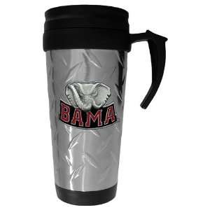 Alabama Crimson Tide NCAA Diamond Plate Travel Mug  Sports 