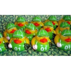  12 Baseball Rubber Ducks Green Shirts 