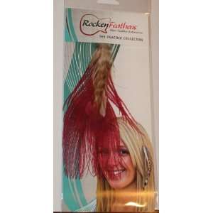  Rocken Feathers Peacock Natural Hair Extension   Red 