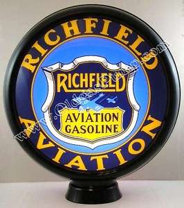 RICHFIELD AVIATION LTD ED 15 GAS PUMP GLOBE LENSES  